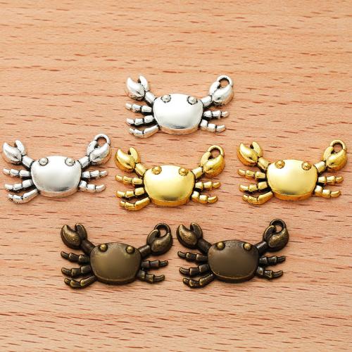 Tibetan Style Animal Pendants, Crab, plated, DIY, more colors for choice, 24x14mm, 100PCs/Bag, Sold By Bag