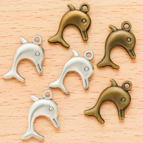 Tibetan Style Animal Pendants, Dolphin, plated, DIY, more colors for choice, 20x13mm, 100PCs/Bag, Sold By Bag