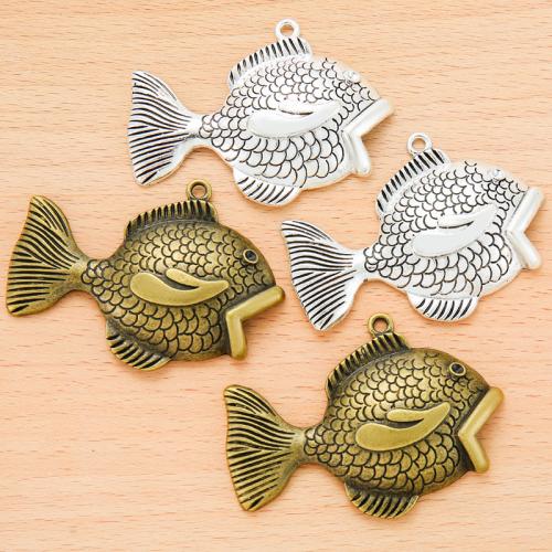 Tibetan Style Animal Pendants, Fish, plated, DIY, more colors for choice, 64x45mm, 100PCs/Bag, Sold By Bag