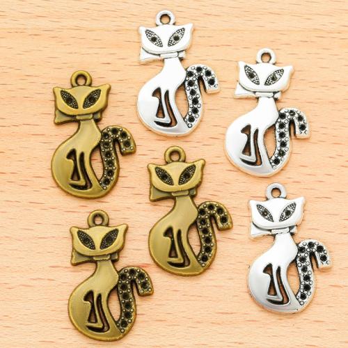 Tibetan Style Animal Pendants, Fox, plated, DIY, more colors for choice, 24x15mm, 100PCs/Bag, Sold By Bag