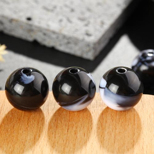 Acrylic Jewelry Beads, Round, DIY, black, 20mm, Sold By Bag