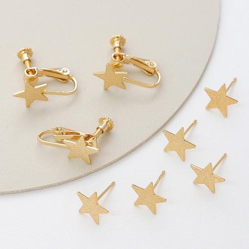 Brass Earring Stud Component gold color plated DIY golden nickel lead & cadmium free Sold By PC