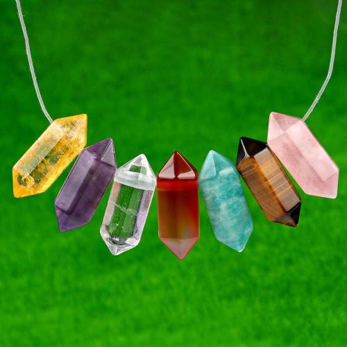 Gemstone Pendants Jewelry, Natural Stone, DIY & different materials for choice, more colors for choice, 8x22mm, Sold By PC