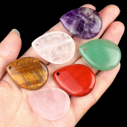 Gemstone Pendants Jewelry, Natural Stone, DIY & different materials for choice, more colors for choice, 25x33mm, Sold By PC