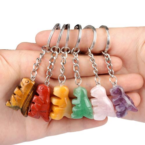 Iron Key Clasp, Natural Stone, with Iron, Dinosaur, fashion jewelry & different materials for choice, more colors for choice, Sold By PC