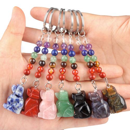 Iron Key Clasp, Natural Stone, with Iron, Dog, fashion jewelry & different materials for choice, more colors for choice, Sold By PC