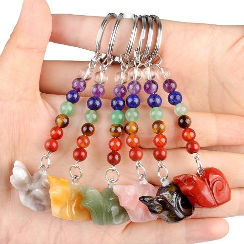 Iron Key Clasp, Natural Stone, with Iron, Snail, fashion jewelry & different materials for choice, more colors for choice, Sold By PC