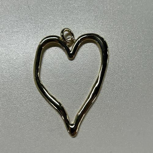 Brass Heart Pendants, real gold plated, DIY & hollow, 62.54x45.94mm, Sold By PC