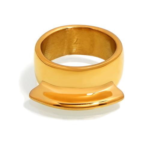 Titan Edelstahl Ringe, Titanstahl, 18K vergoldet, Modeschmuck & unisex & verschiedene Größen vorhanden, verkauft von PC