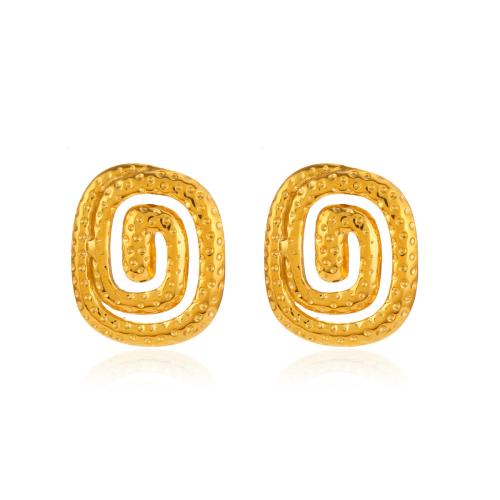 Stainless Steel Stud Earrings 304 Stainless Steel Vacuum Ion Plating fashion jewelry & for woman gold Sold By Pair