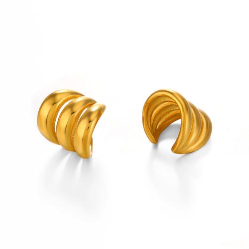 304 Stainless Steel Earring Clip, Vacuum Ion Plating, fashion jewelry & for woman, gold, Sold By Pair