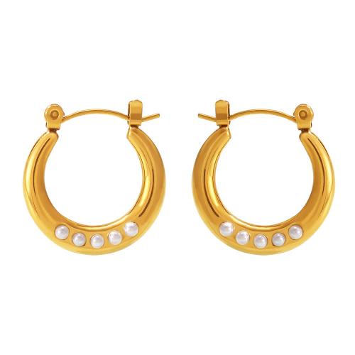 Stainless Steel Lever Back Earring 304 Stainless Steel with Plastic Pearl plated fashion jewelry & for woman Sold By Pair