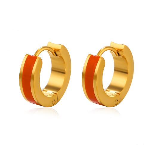 Stainless Steel Lever Back Earring 304 Stainless Steel Vacuum Ion Plating fashion jewelry & for woman & enamel Sold By Pair