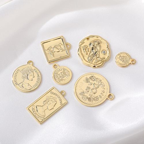 Cubic Zirconia Micro Pave bronze Pingente, cobre, banhado, DIY & tamanho diferente para a escolha & Vario tipos a sua escolha & micro pavimento em zircônia cúbica, dourado, vendido por PC