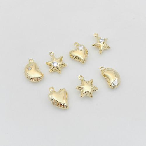 Cilindrata Zircone micro pavimenta il pendente di ottone, placcato, DIY & stili diversi per la scelta & Micro spianare cubic zirconia, oro, Venduto da PC