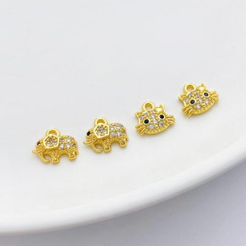 Cubic Zirconia Micro Pave bronze Pingente, cobre, banhado, DIY & Vario tipos a sua escolha & micro pavimento em zircônia cúbica, dourado, vendido por PC