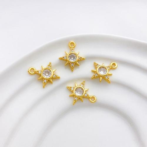 Cubic Zirconia Micro Pave bronze Pingente, cobre, banhado, DIY & micro pavimento em zircônia cúbica, Mais cores pare escolha, 12x14mm, vendido por PC