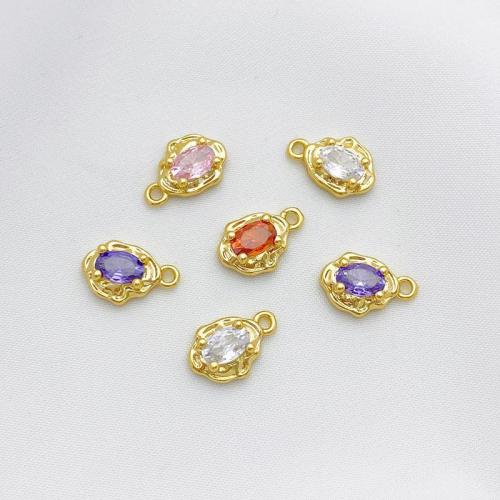 Cubic Zirconia Micro Pave bronze Pingente, cobre, banhado, DIY & micro pavimento em zircônia cúbica, Mais cores pare escolha, 8x12mm, vendido por PC