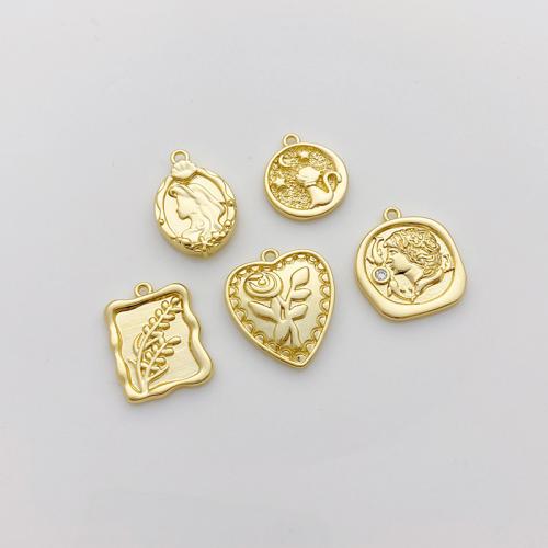 Cubic Zirconia Micro Pave bronze Pingente, cobre, banhado, DIY & Vario tipos a sua escolha & micro pavimento em zircônia cúbica, dourado, vendido por PC