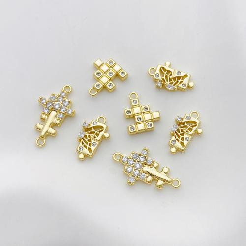 Cubic Zirconia Micro Pave Brass Pendant, plated, DIY & different styles for choice & micro pave cubic zirconia, gold, Sold By PC