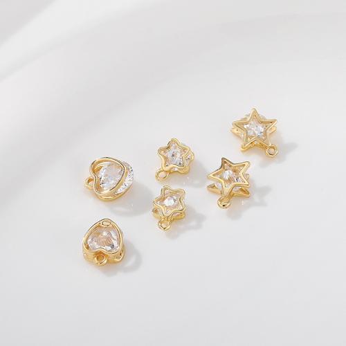 Cubic Zirconia Micro Pave bronze Pingente, cobre, banhado, DIY & Vario tipos a sua escolha & micro pavimento em zircônia cúbica, dourado, vendido por PC