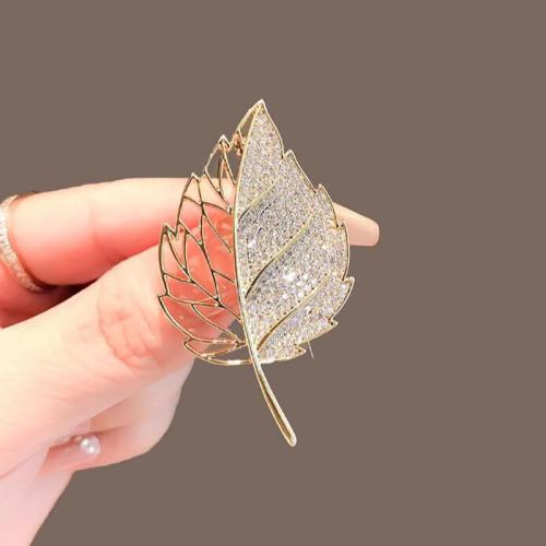 Tibetan Style Brooches, for woman & with rhinestone, golden, 51mm, Sold By PC