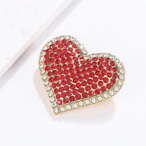 Broches en alliage de zinc, Placage, pour femme & avec strass, doré, Vendu par PC