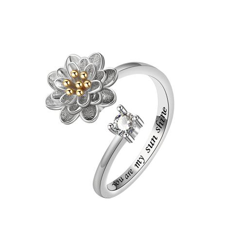 Cubic Zirconia Micro Pave Brass Ring, plated, micro pave cubic zirconia & for woman, platinum color, Sold By PC