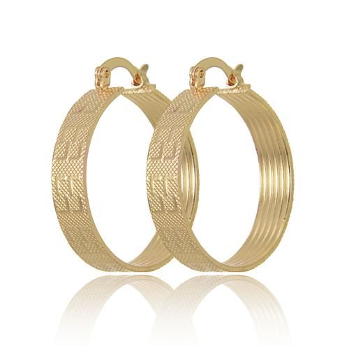 Brass Hoop Earring 18K gold plated fashion jewelry & for woman golden Sold By Pair