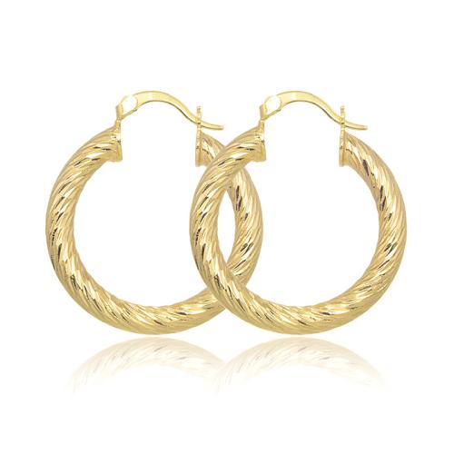 Brass Hoop Earring, 18K gold plated, fashion jewelry & for woman, golden, 30x4mm, Sold By Pair