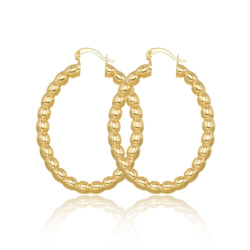 Brass Hoop Earring, 18K gold plated, fashion jewelry & for woman, golden, 37x4mm, Sold By Pair