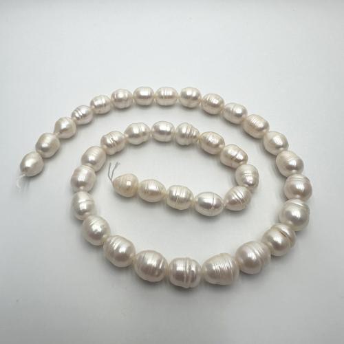 Perlas Arroz Freshwater, Perlas cultivadas de agua dulce, Bricolaje, Blanco, 8-9mm, Vendido para aproximado 37 cm Sarta