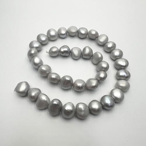 Keshi Cultured Freshwater Pearl Beads, DIY, grey, 11-12mm, Sold Per Approx 37 cm Strand