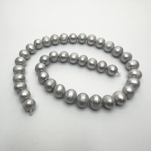 Brambor pěstované sladkovodní perle, Sladkovodní Pearl, DIY, šedá, 10-11mm, Prodáno za Cca 37 cm Strand