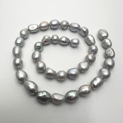 Keishi odlad sötvattenspärla pärlor, Freshwater Pearl, DIY, grå, 7-8mm, Såld Per Ca 37 cm Strand