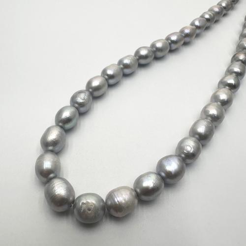 Cultured Rice Freshwater Pearl Beads, DIY, grey, 7-8mm, Sold Per Approx 37 cm Strand