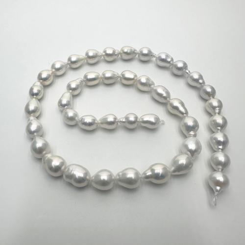 Barock odlad sötvattenspärla pärlor, Freshwater Pearl, DIY, vit, 7-8mm, Såld Per Ca 37 cm Strand