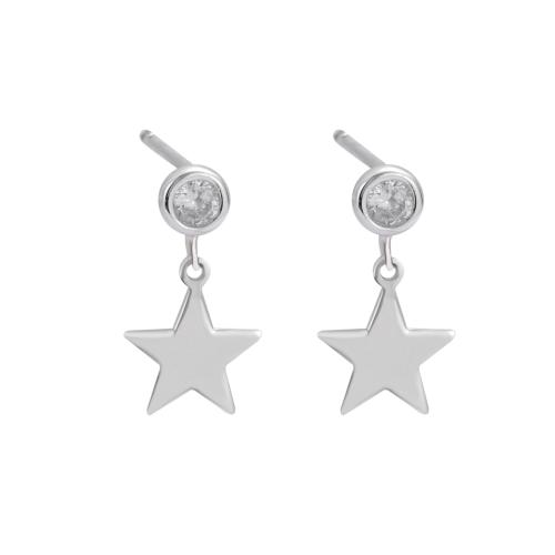 Cubic Zirconia micro pavimenta Sterling Silver Earring, 925 sterline d'argento, gioielli di moda & Micro spianare cubic zirconia & per la donna, Venduto da coppia