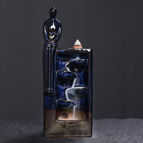 Backflow Incense Burner, Porcelain, for home and office & durable, 79x60x199mm, Sold By PC