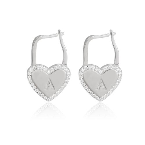 Zircon cubique Micro Pave d'oreille en argent sterling, Argent sterling 925, bijoux de mode & pavé de micro zircon & pour femme, 22mm, Vendu par paire