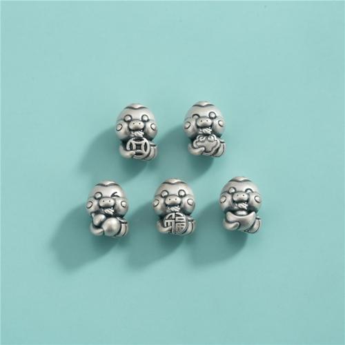 925 Sterling Silver Beads, random style & DIY, 13.50x10mm, Hole:Approx 3mm, Approx 5PCs/Lot, Sold By Lot