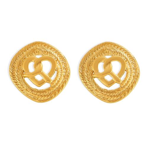 Boucle d'oreille de gaujon en acier inoxydable, Acier inoxydable 304, bijoux de mode & pour femme, plus de couleurs à choisir, 32x31mm, Vendu par paire