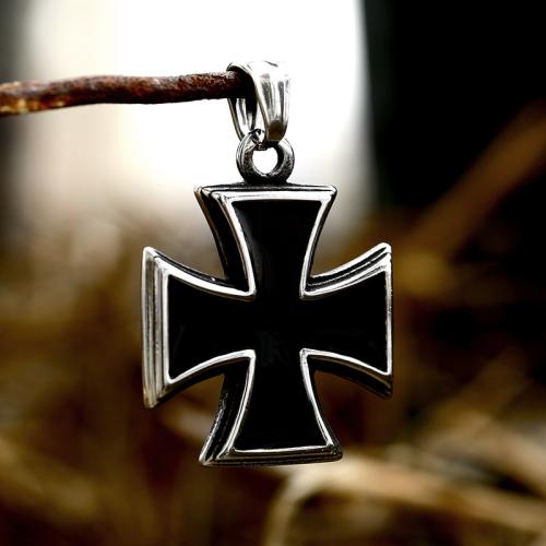 Stainless Steel Pendants, 304 Stainless Steel, Cross, epoxy gel, fashion jewelry & for man, 32x31mm, Sold By PC