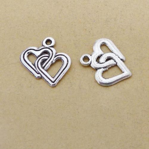 Tibetan Style Heart Pendants, DIY, 18x18mm, 200PCs/Bag, Sold By Bag