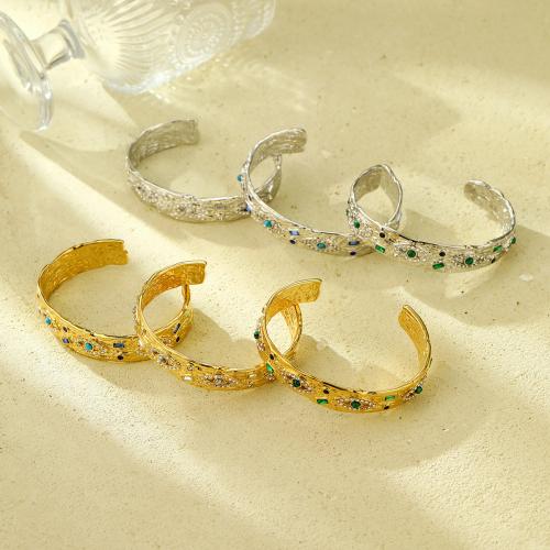 Stainless Steel Bangle 304 Stainless Steel fashion jewelry & for woman & with rhinestone 20mm Sold By PC