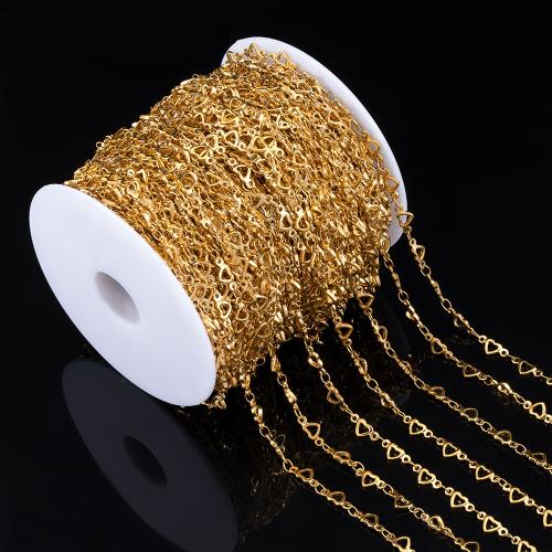 Stainless Steel Jewelry Chain, 304 Stainless Steel, Heart, Vacuum Ion Plating, DIY, more colors for choice, 1m/Bag, Sold By Bag