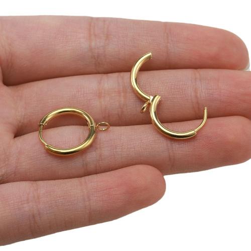 Stainless Steel Hoop Earring Component, 304 Stainless Steel, Donut, Vacuum Ion Plating, DIY, more colors for choice, 16x2mm, Hole:Approx 2mm, Approx 100PCs/Bag, Sold By Bag