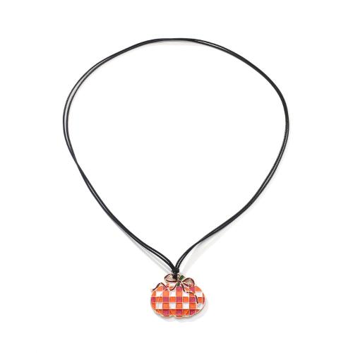 corde de cire collier, avec alliage de zinc, arbre de noël, Placage de couleur d'or, Réglable & bijoux de mode & pour femme & émail, Longueur Environ 130 cm, Vendu par PC