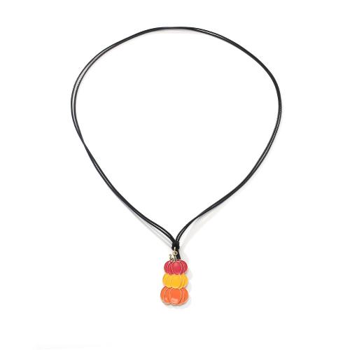 Collier Halloween, corde de cire, avec alliage de zinc, arbre de noël, Placage de couleur d'or, Réglable & Bijoux d'Halloween & pour femme & émail, Longueur:Environ 130 cm, Vendu par PC