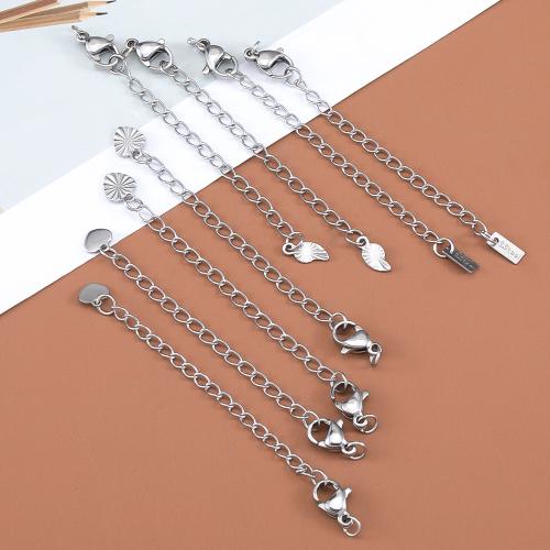 Stainless Steel Extender Chain, 304 Stainless Steel, Vacuum Ion Plating, DIY & different size for choice, more colors for choice, Approx 100PCs/Bag, Sold By Bag